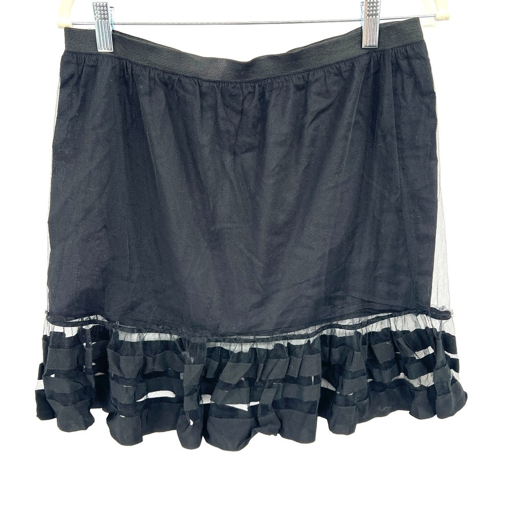 Eloise Anthropologie tulle ruffle black skirt whimsigoth gothic Sβ - Runs large
